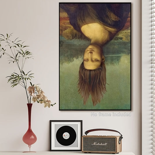 Funny Mona Lisa Upside Down Canvas Art Print - Modern Wall Decor for Living Room, Bedroom, Office & More - Waterproof & Moisture-Proof, Perfect Gift for Holidays & Special Occasions, Frameless 15.7x23.6 inches, Perfect for Room Decor